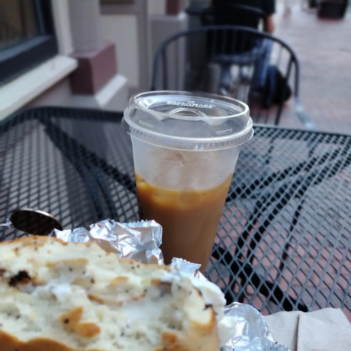Onion Bagel with Cream Cheese