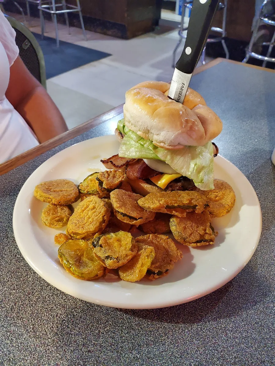 Burger and Fried Pickles