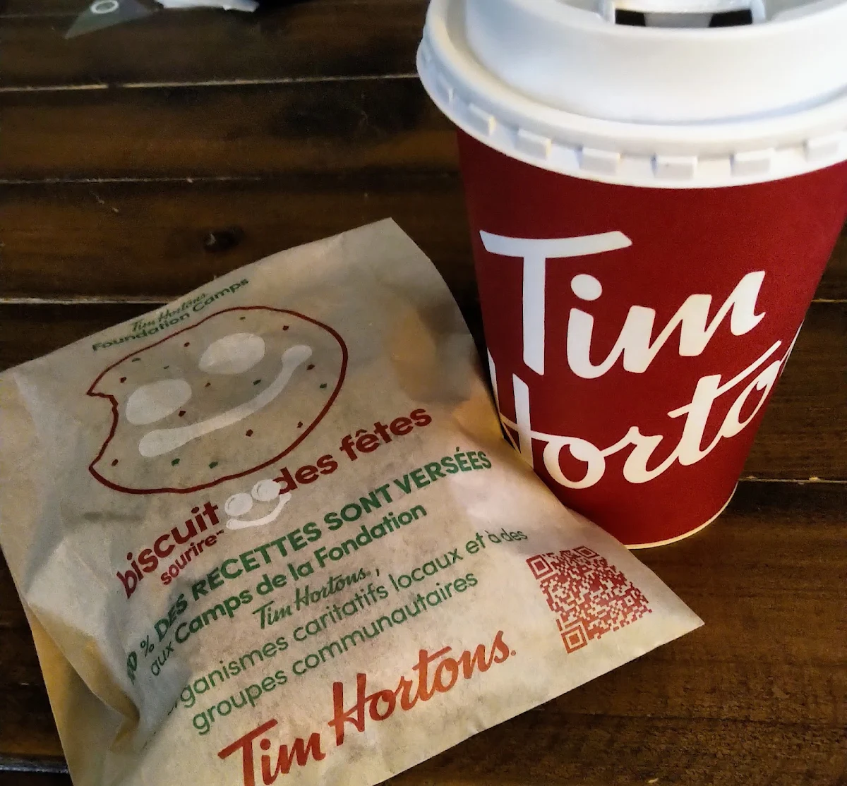 Holiday Smile Cookie with Hot Chocolate, Tim Hortons