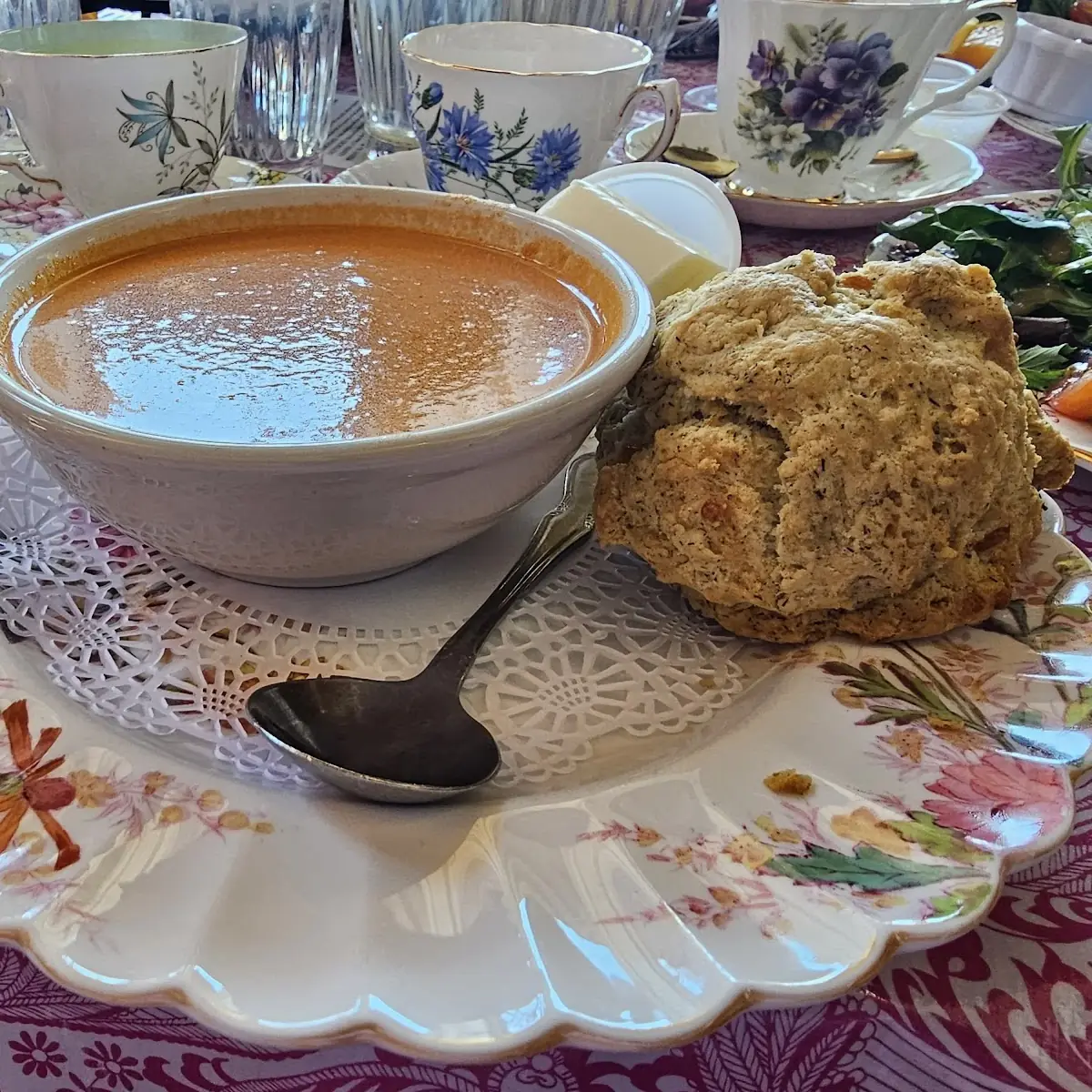 Tomato Soup and Cheese Scone