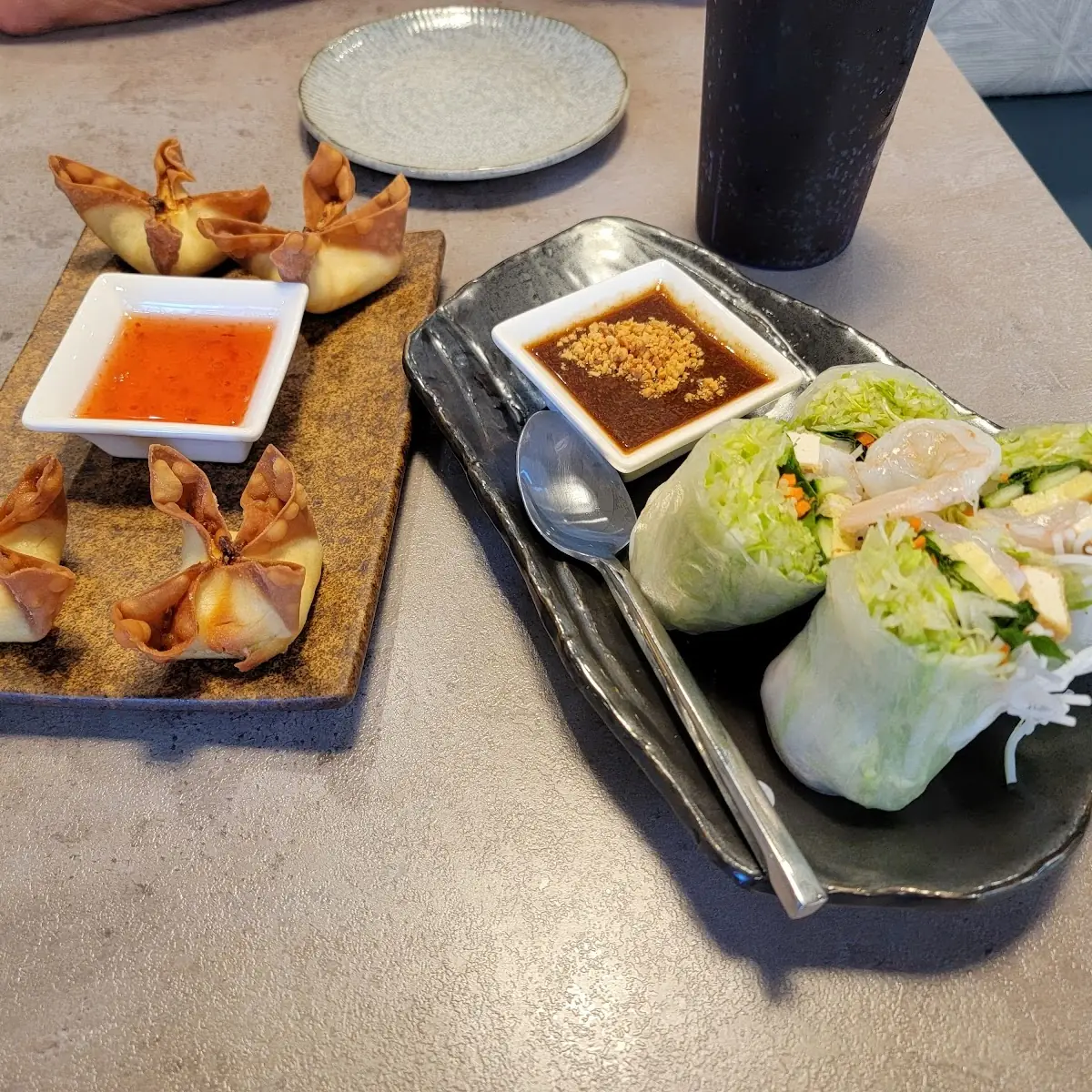 Crab Rangoon and Spring Rolls