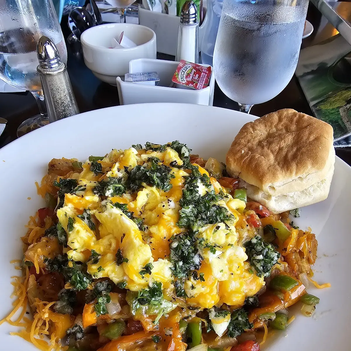 Vegan Breakfast Bowl with Scrambled Eggs