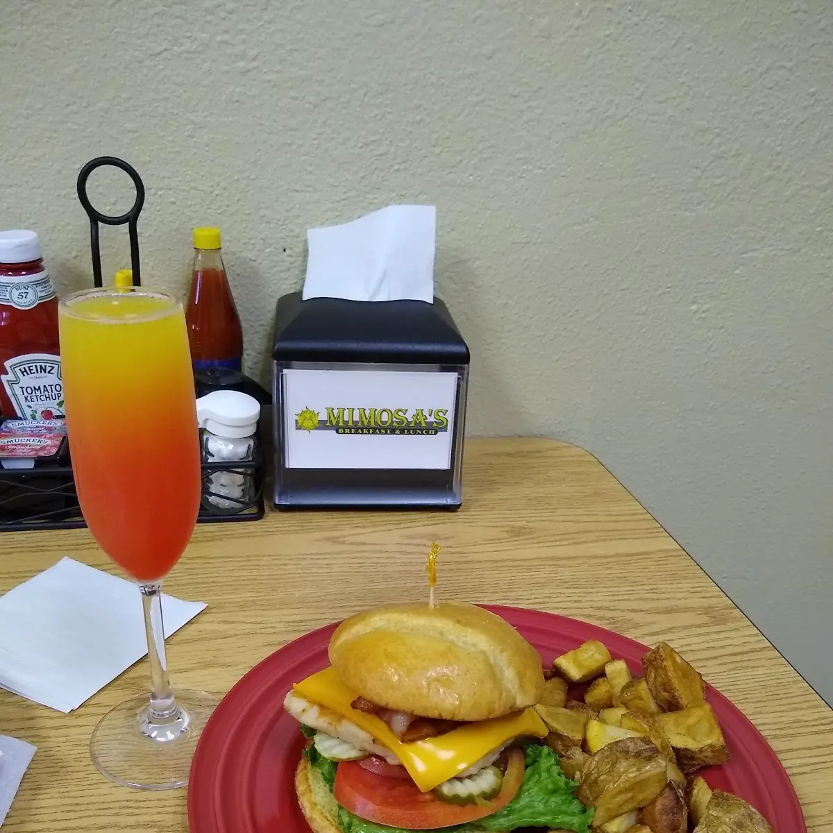 Sunrise Mimosa & a Grill Chicken Sandwich