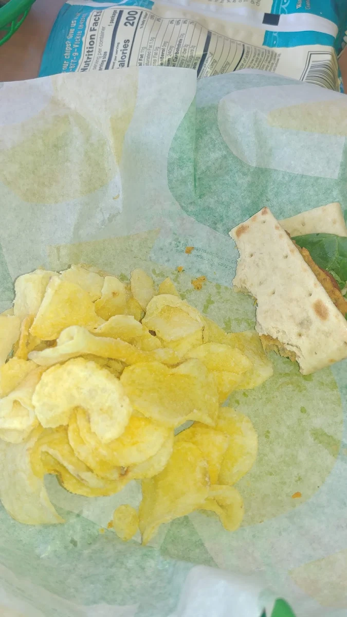 Veggie Flstbread with Salt and Vinegar Chips
