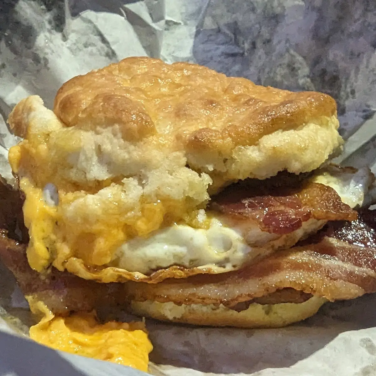 Bacon Egg Hoop Cheese Biscuit