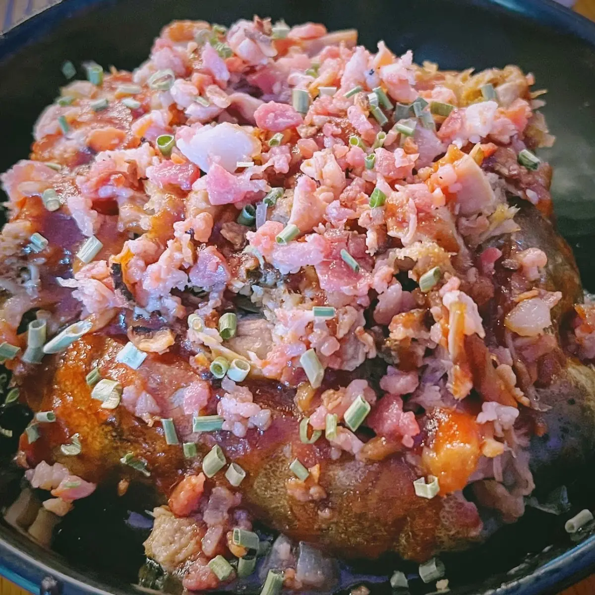 Pulled Pork Baked Potato with Bacon