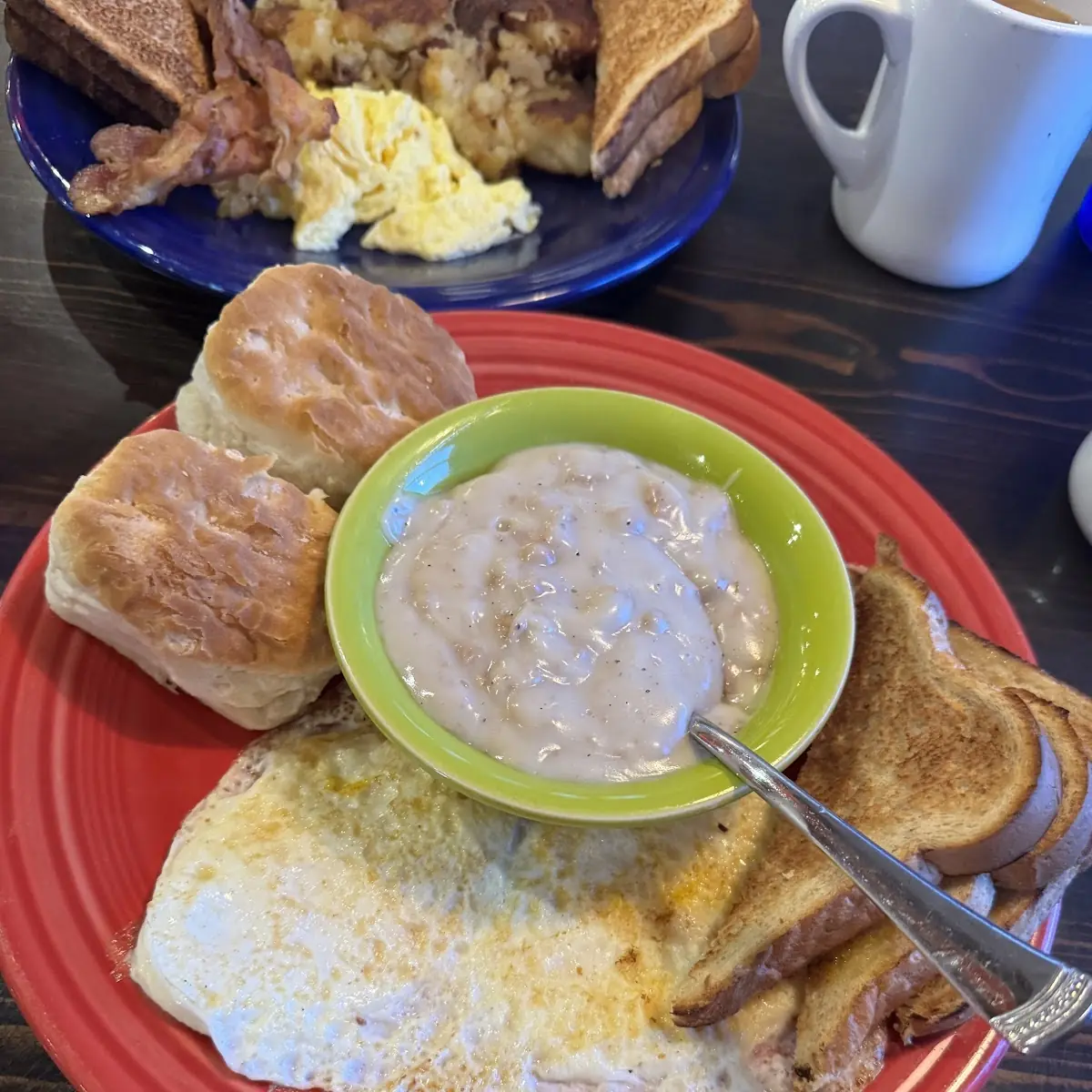 Biscuits and Gravy Eggs over Hard