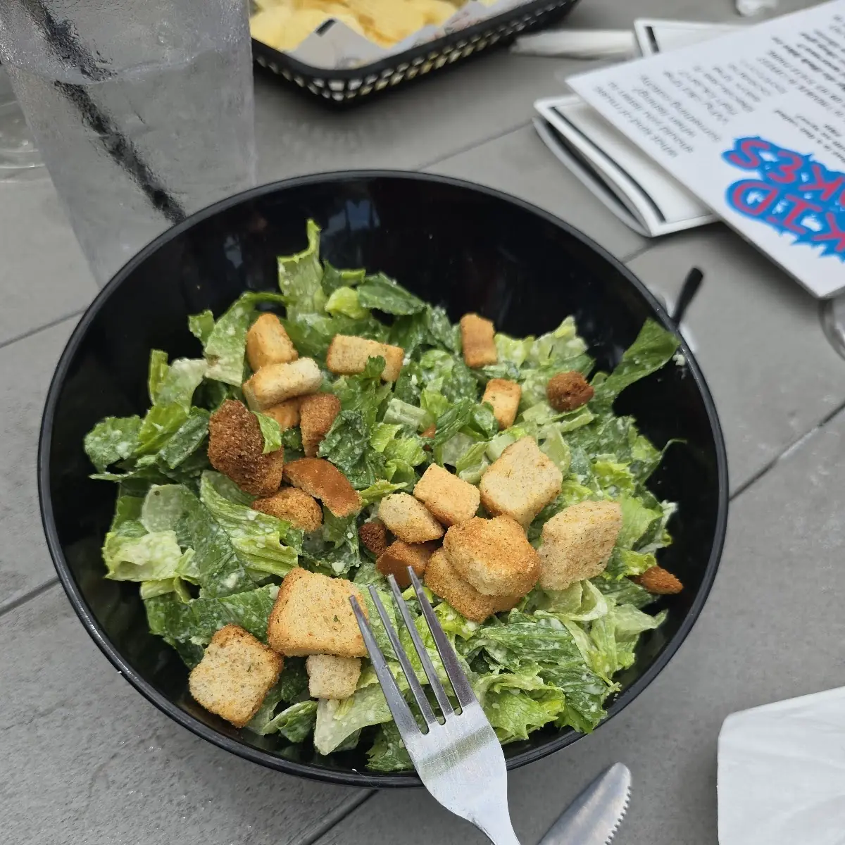Nachos and Caesar Salad