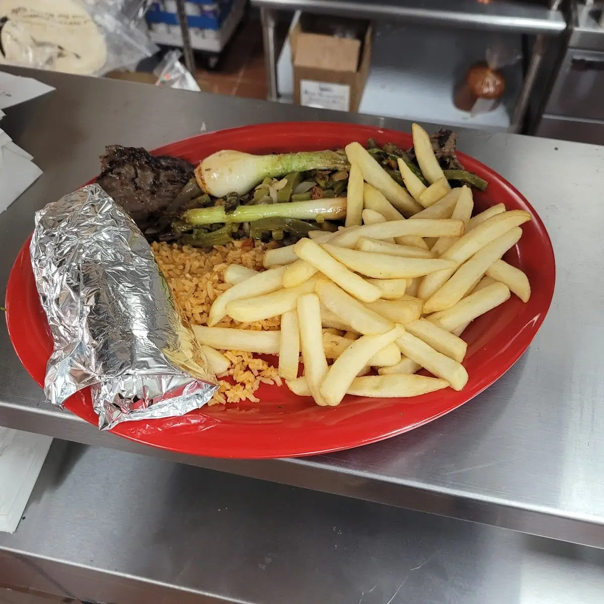 Asada Fries with Rice