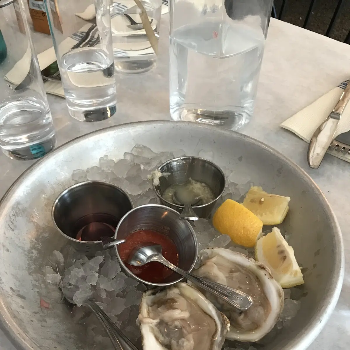 Fresh Oysters with Mignonette and Lemon
