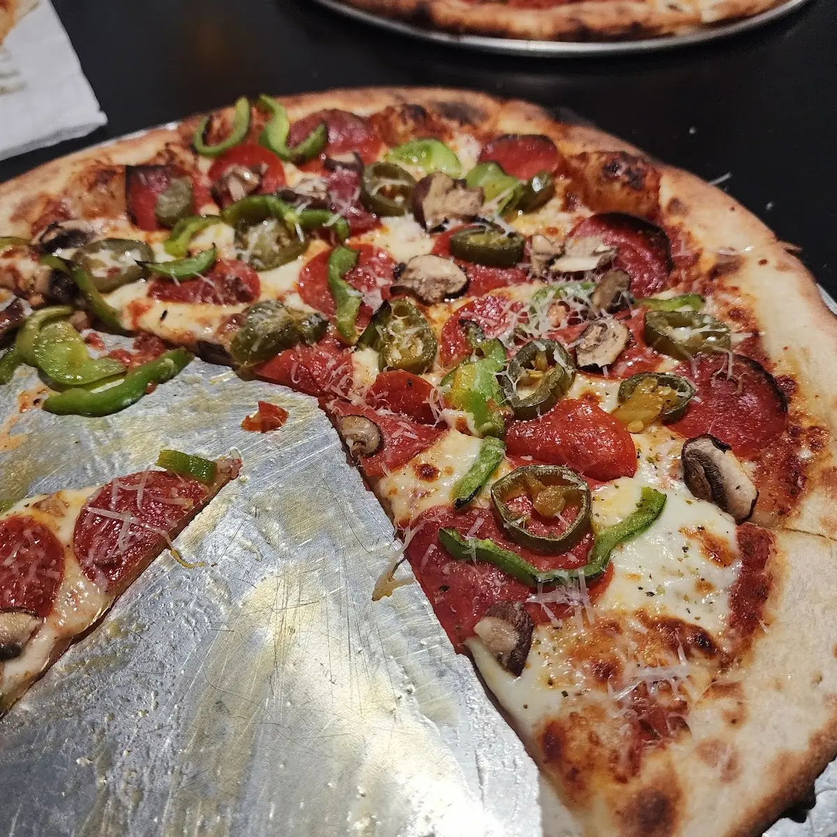 Pepperoni Jalapeño and Mushroom Pizza