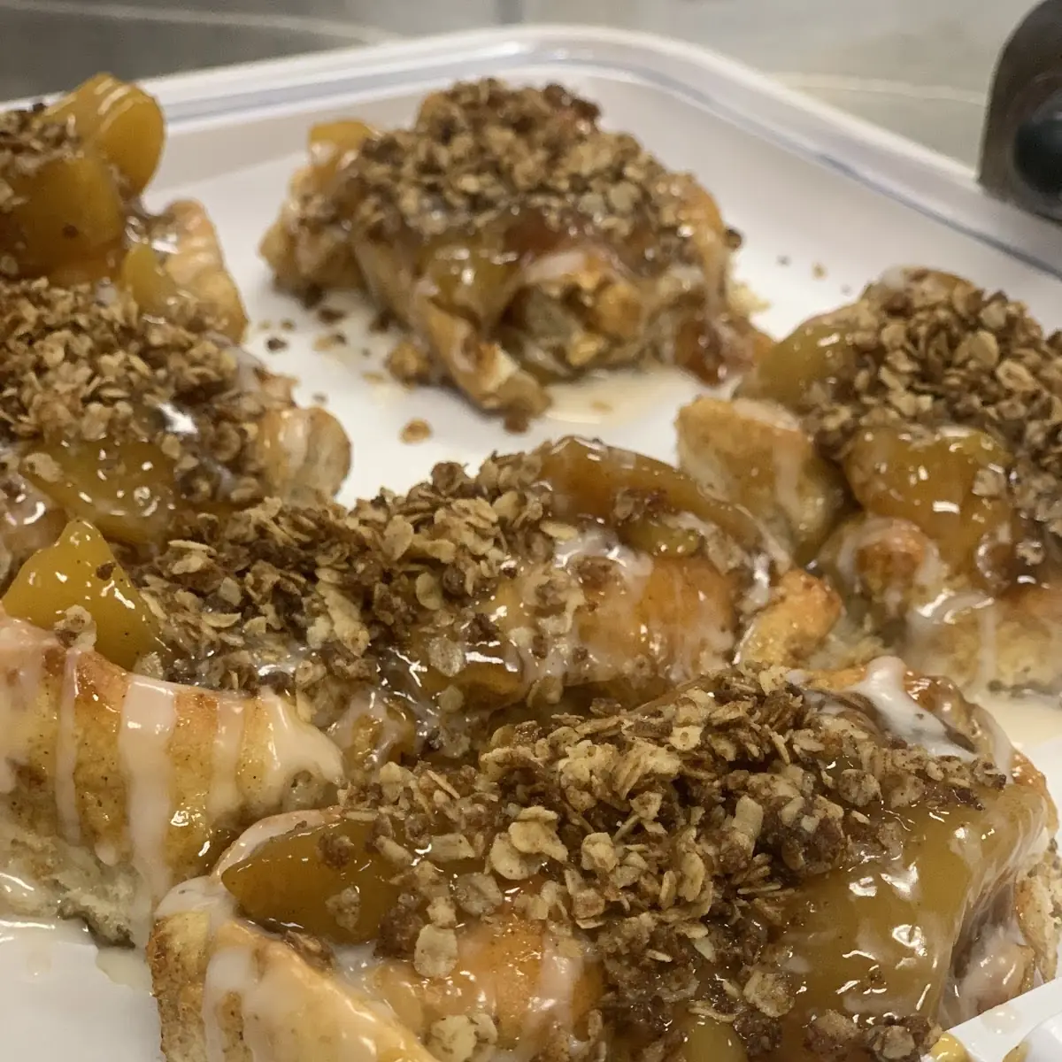 Peach Cobbler Cinnamon Rolls