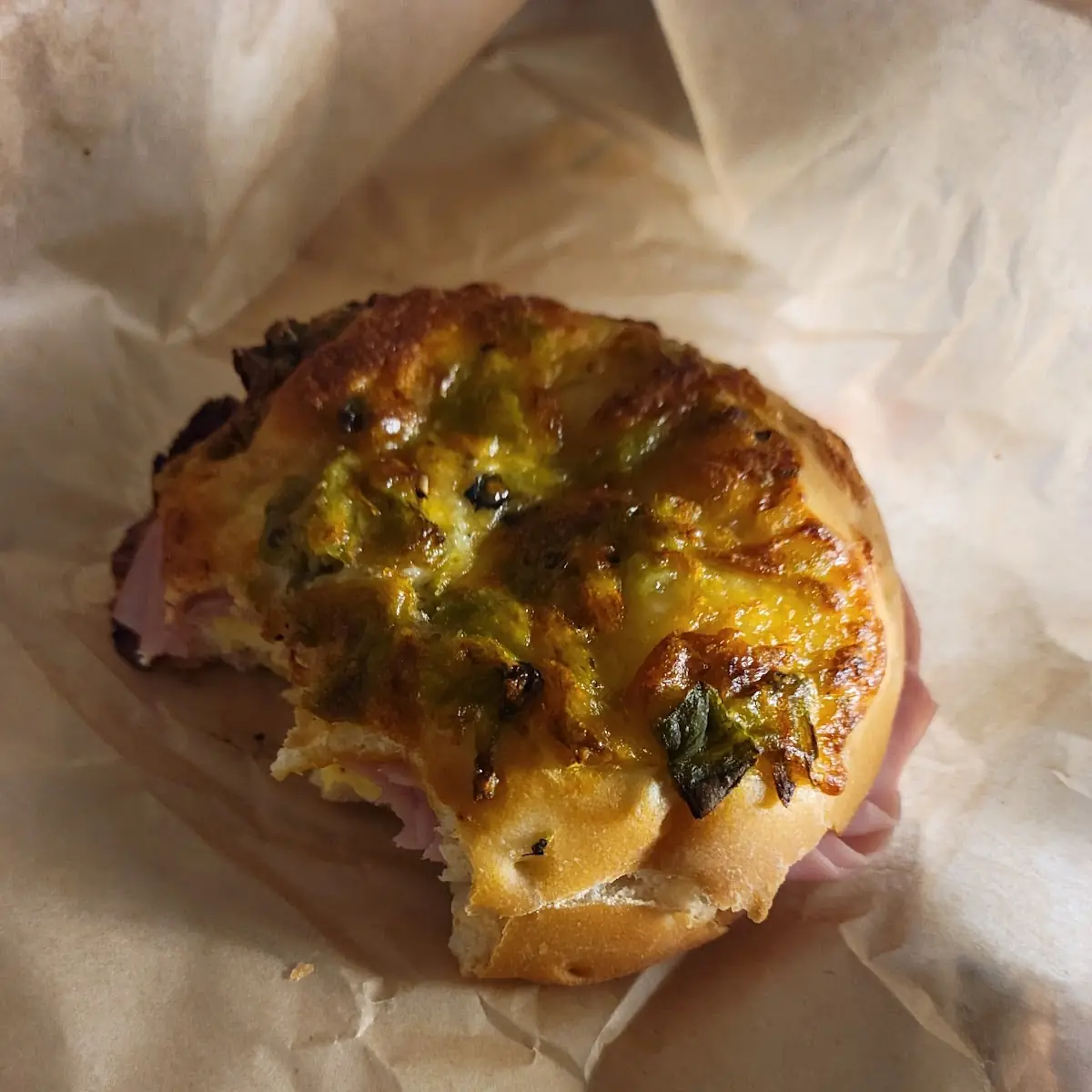 Green Chile Cheese Bagel