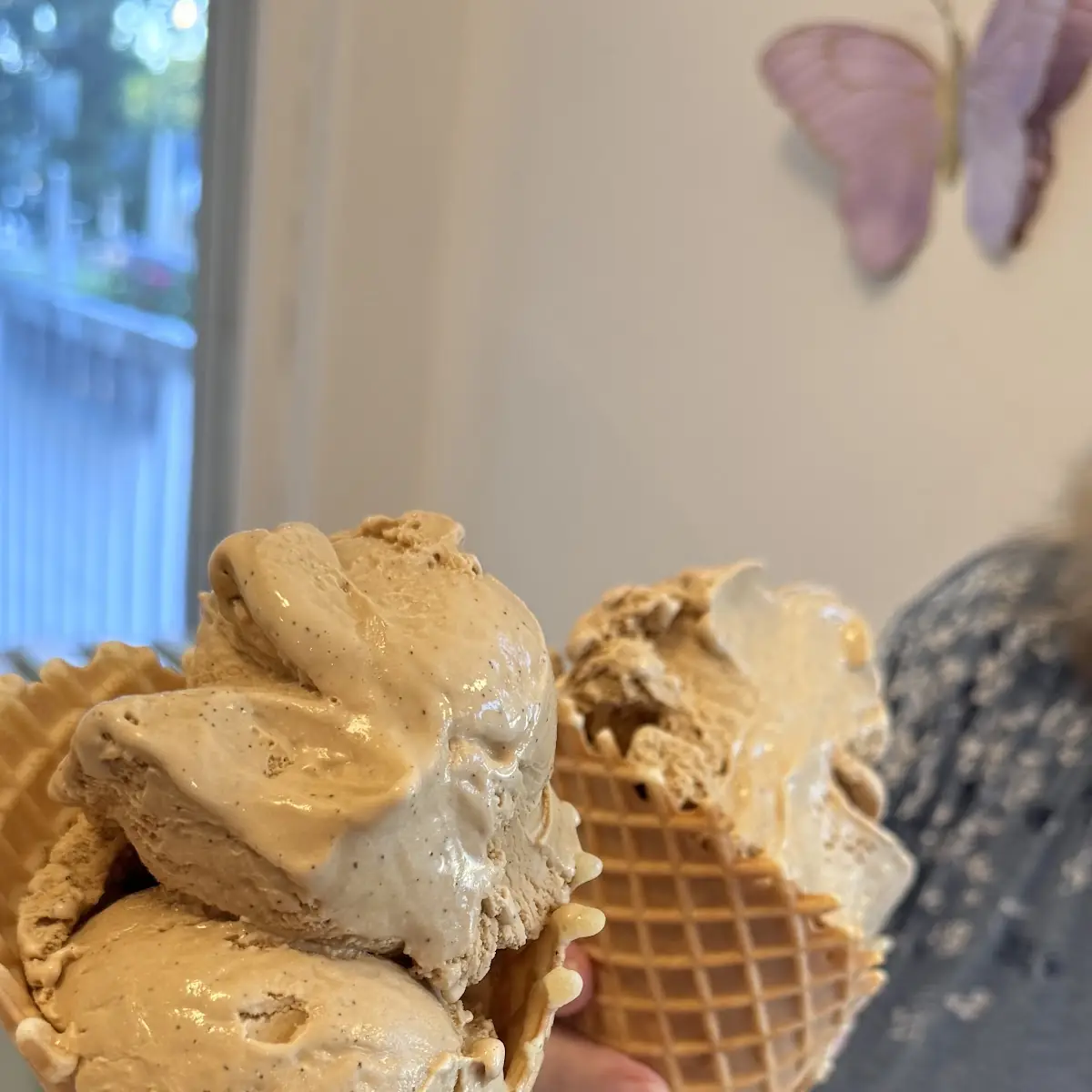 Honey Latte and Apple Pie on Waffle Cone