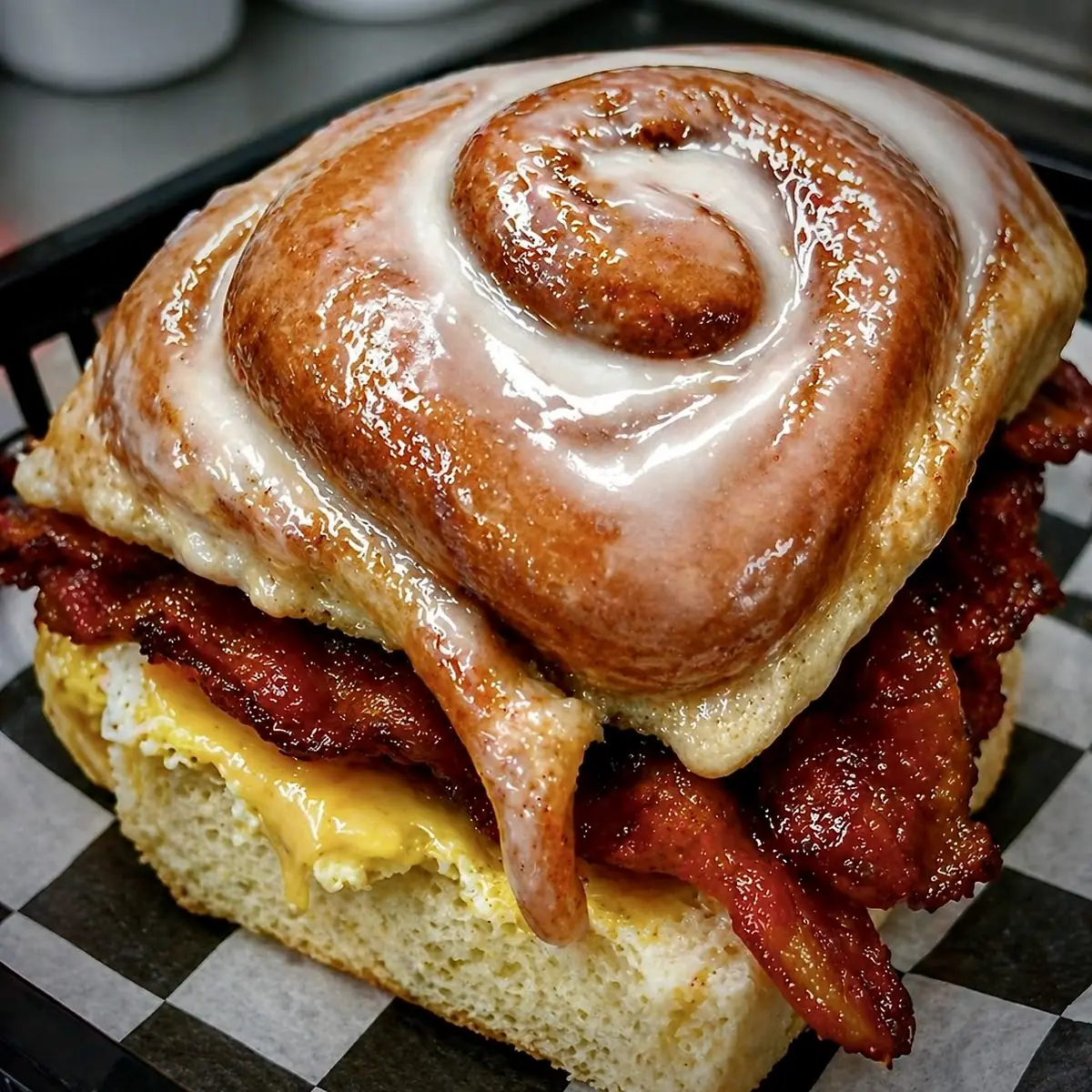 Cinnamon Roll Breakfast Sandwich