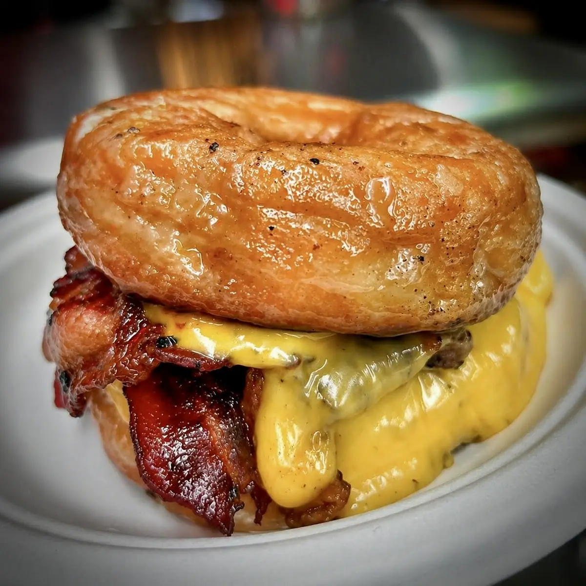 Donut Grilled Cheese with Maple Bacon
