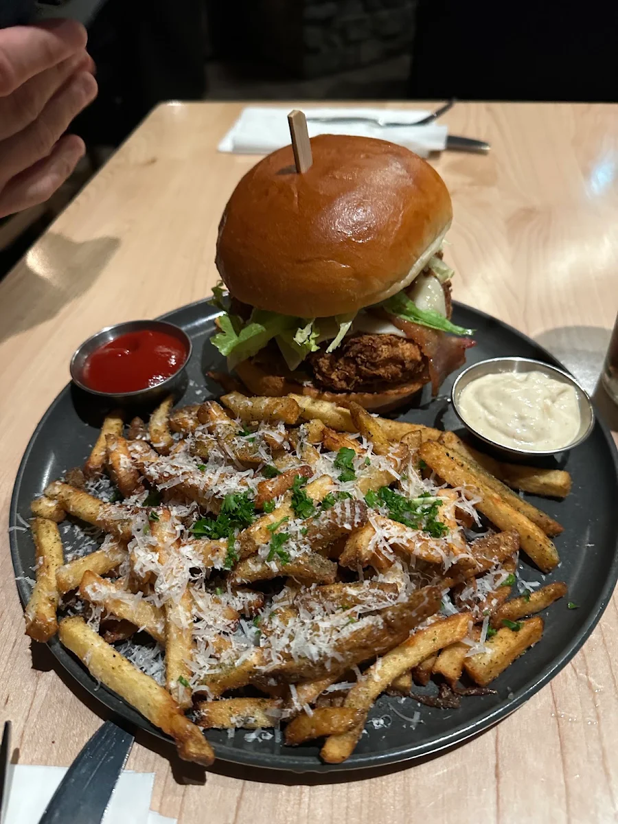 Tavern Burger with Parmesan Fries