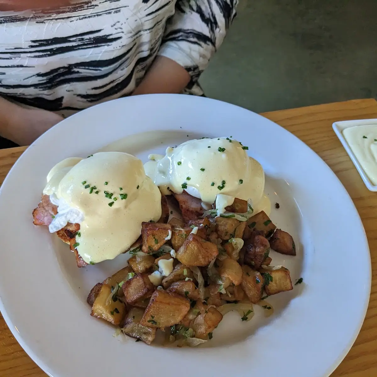 Eggs Benedict with Smoked Pork Loin and Breakfast Potatoes