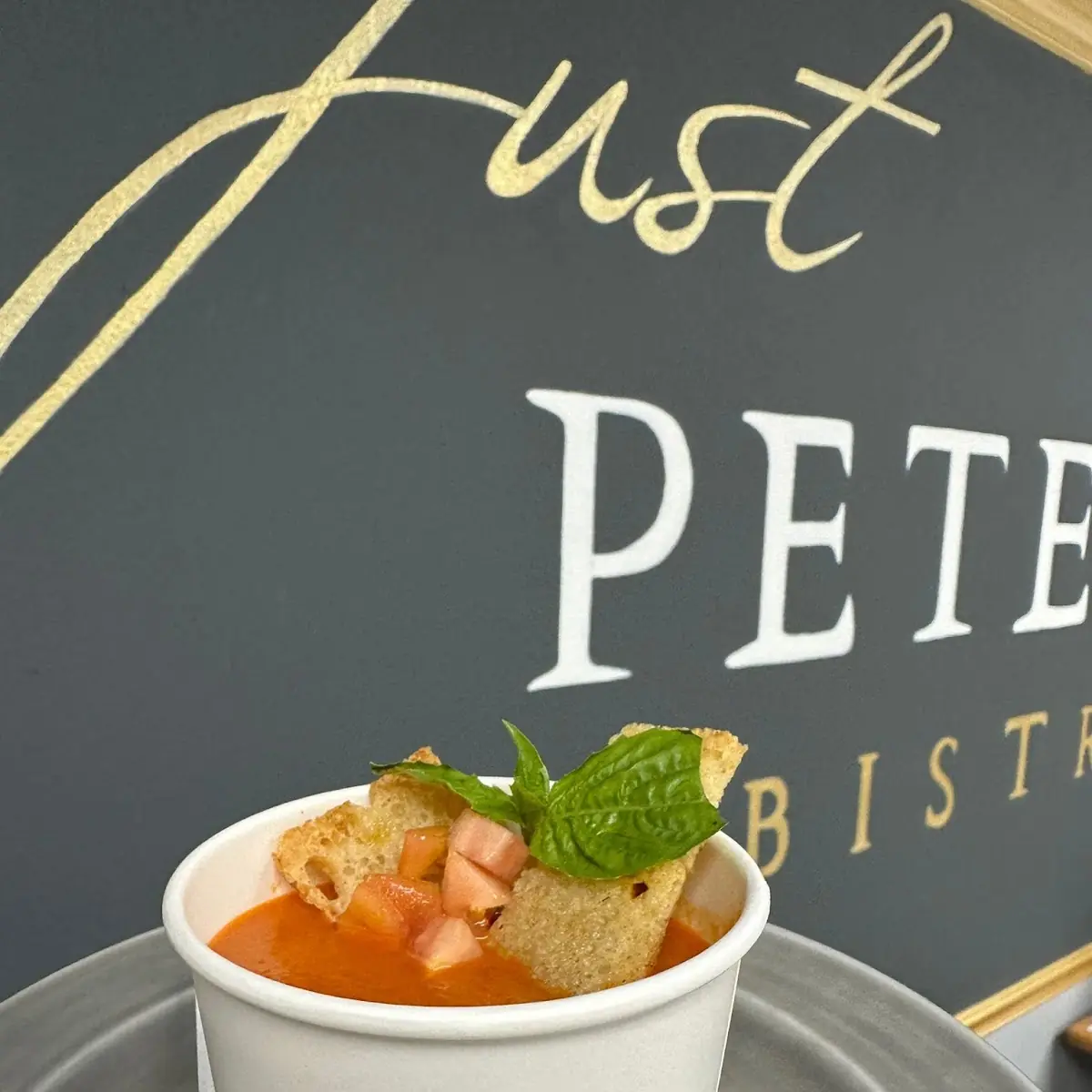 Chunky Tomato Soup with Crispy Focaccia Chips