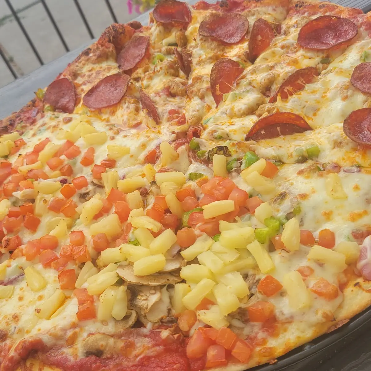 Pineapple on Veggie Pizza