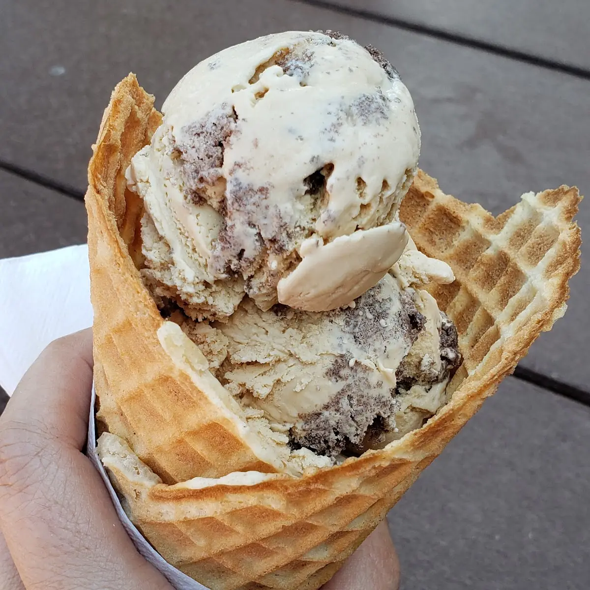Whipped Cream Waffle Cone