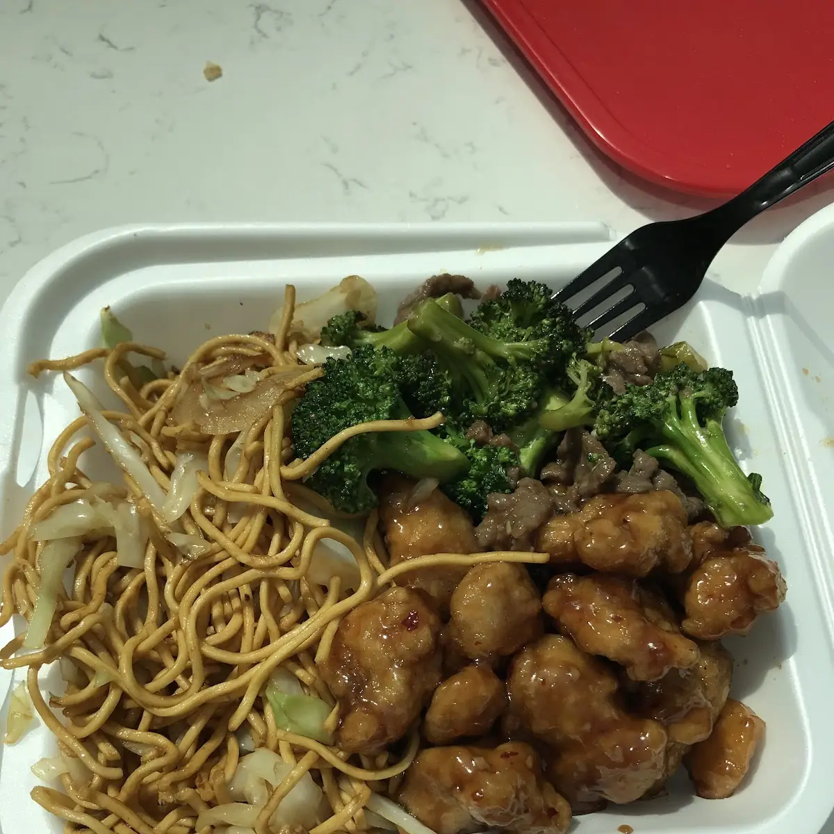 Beef Broccoli Orange Chicken Fried Rice