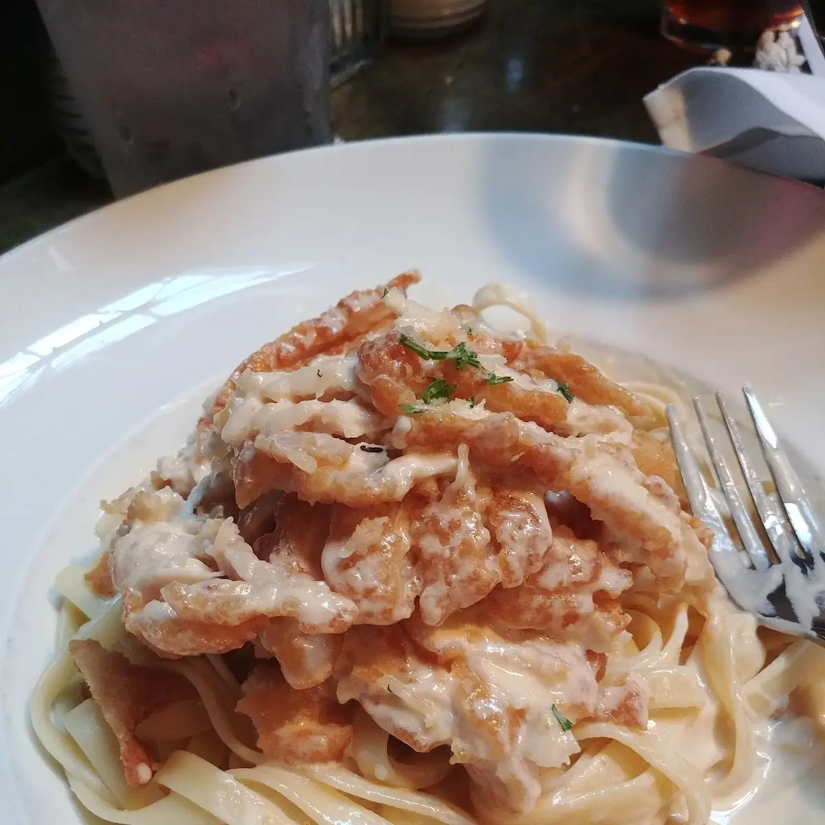 Fried Chicken Alfredo