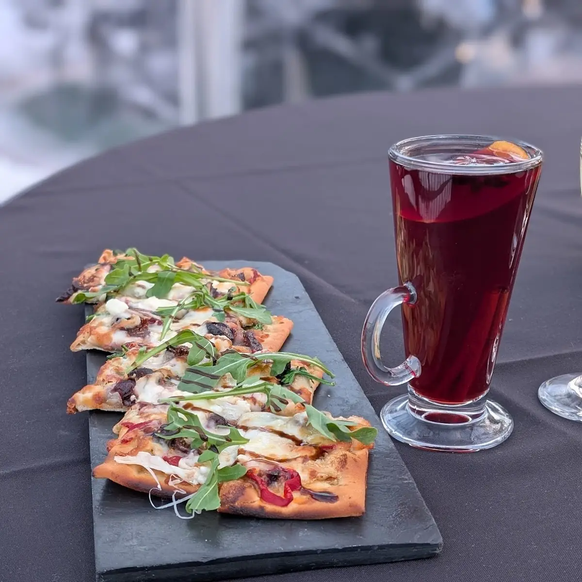 Prosciutto Fig Flatbread and Honey Mulled Wine