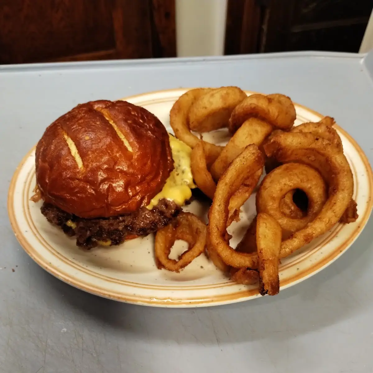 Smash with Onion Rings