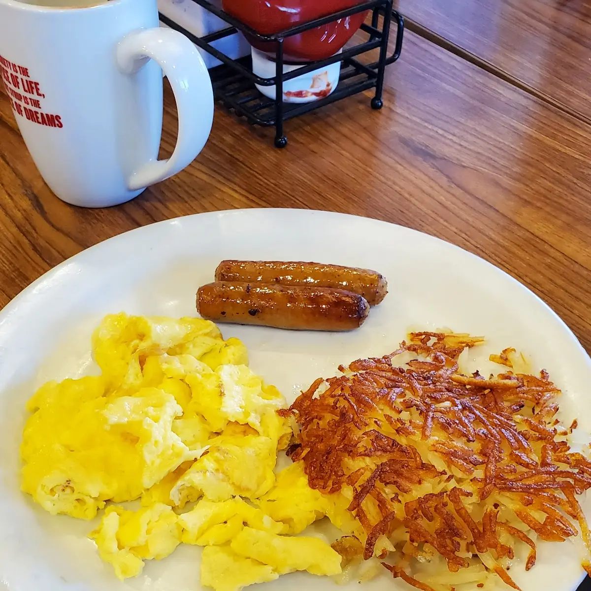 Hash Browns Sausage Links Eggs