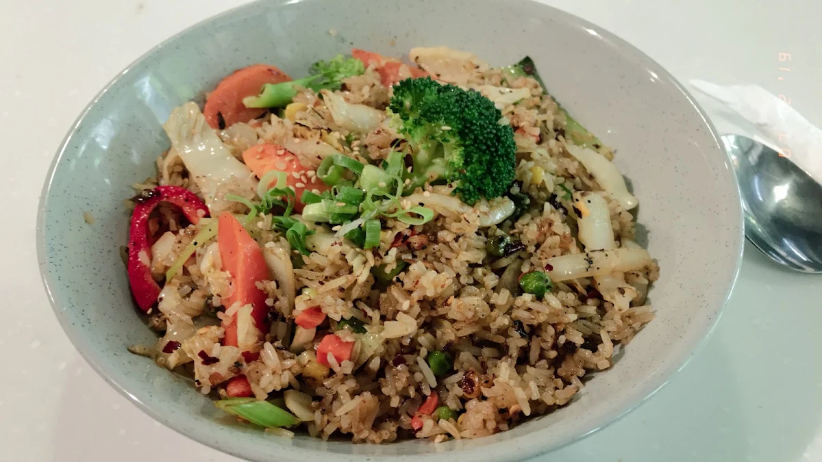 Spicy Vegetable Fried Rice, Shinsei Fish + Sushi