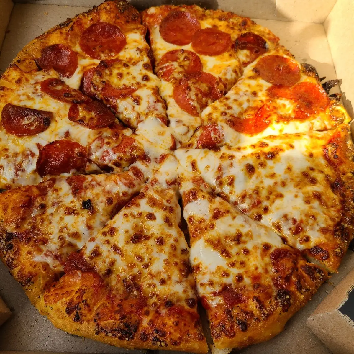 Half Pepperoni Half Cheese Pizza