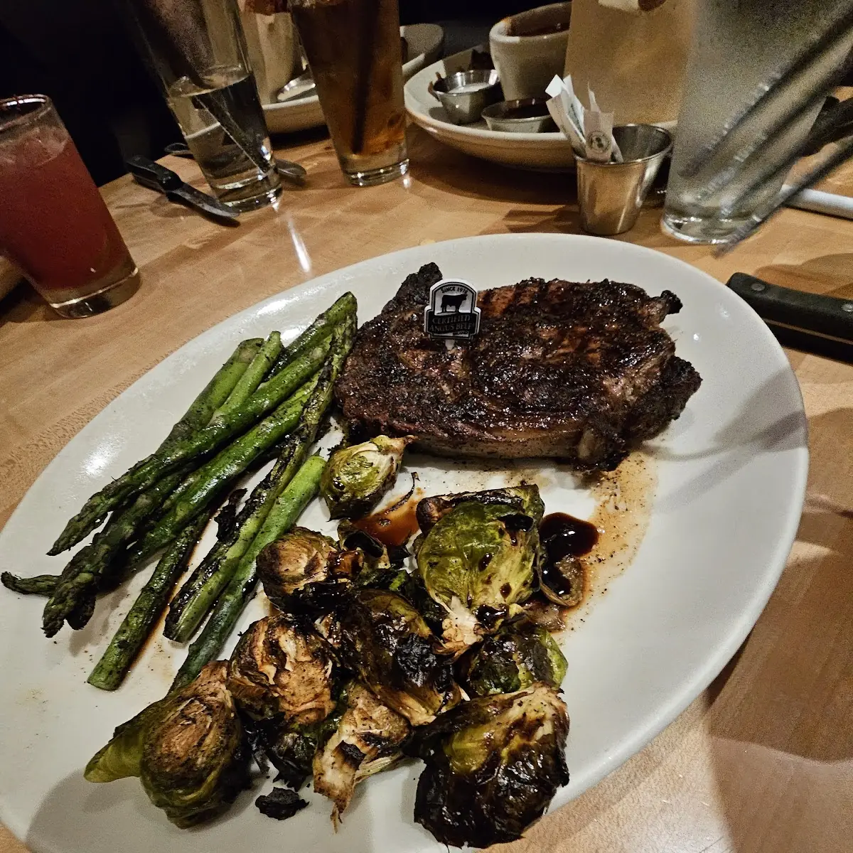 Prime Rib with Asparagus and Brussels Sprouts
