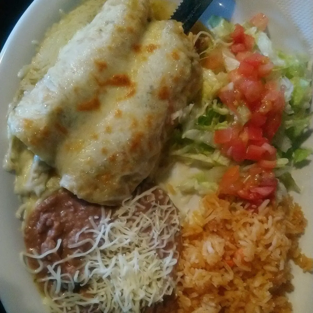 Kid's Ground Beef Burrito Rice and Beans
