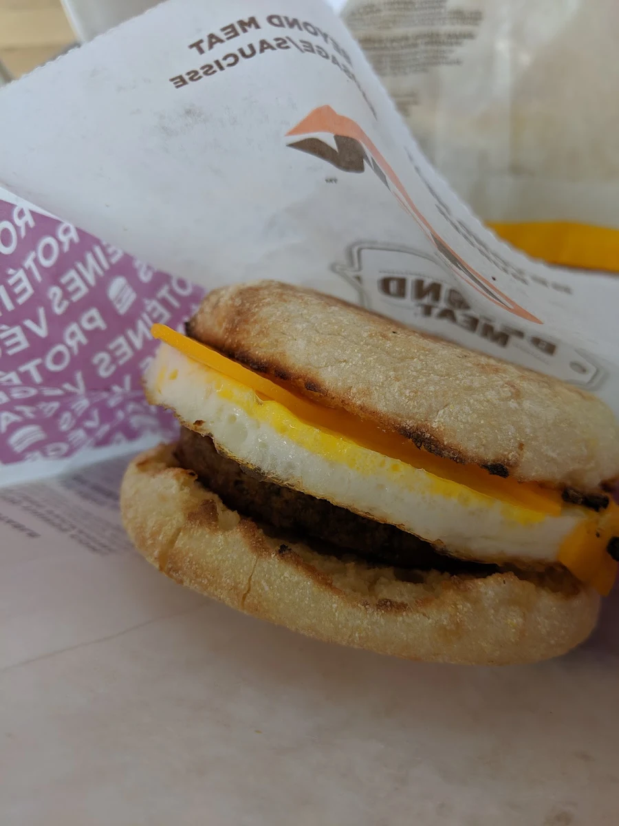 Beyond Meat Sausage and Egg Breakfast Sandwich