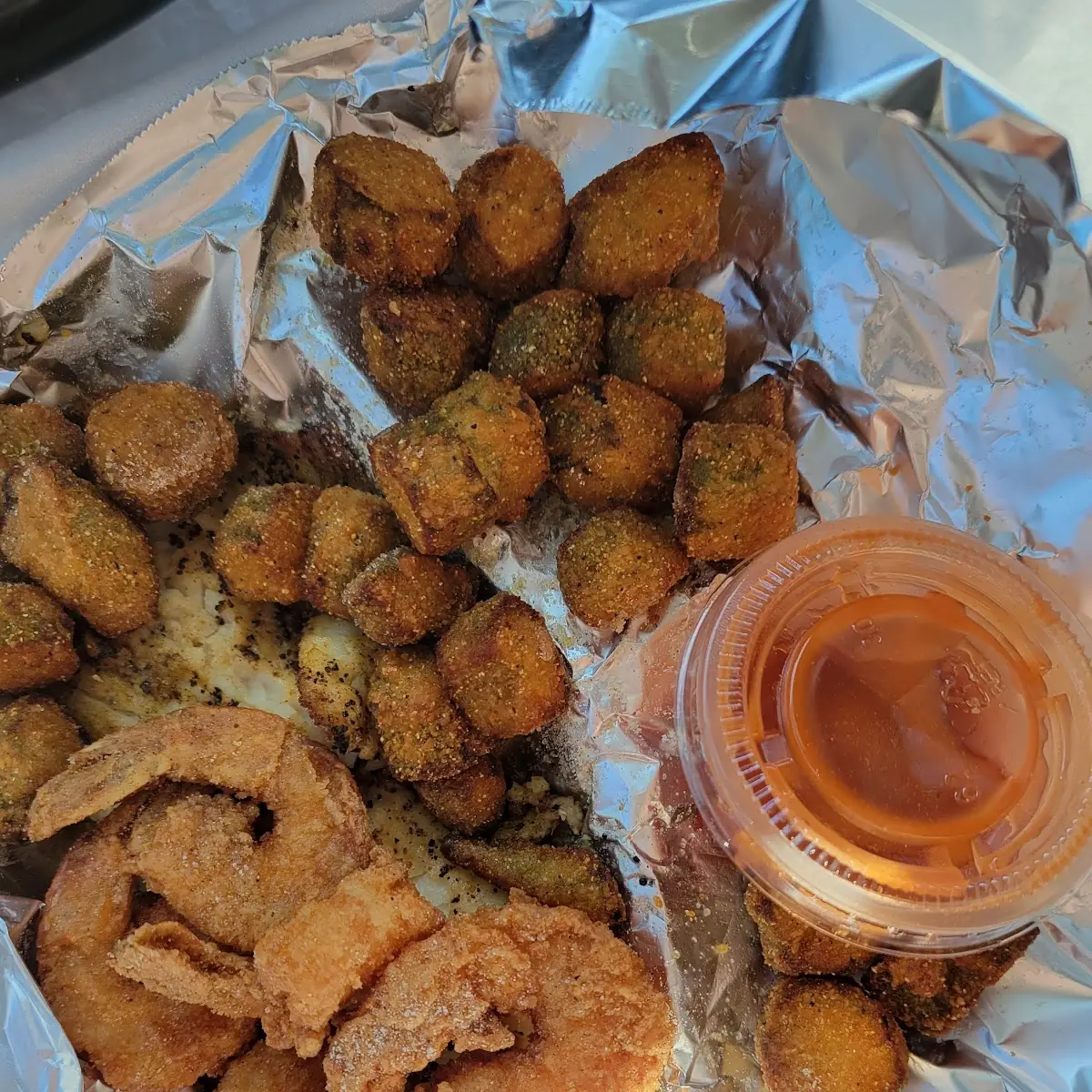 Grilled Tilapia with Shrimp & Fried Okra