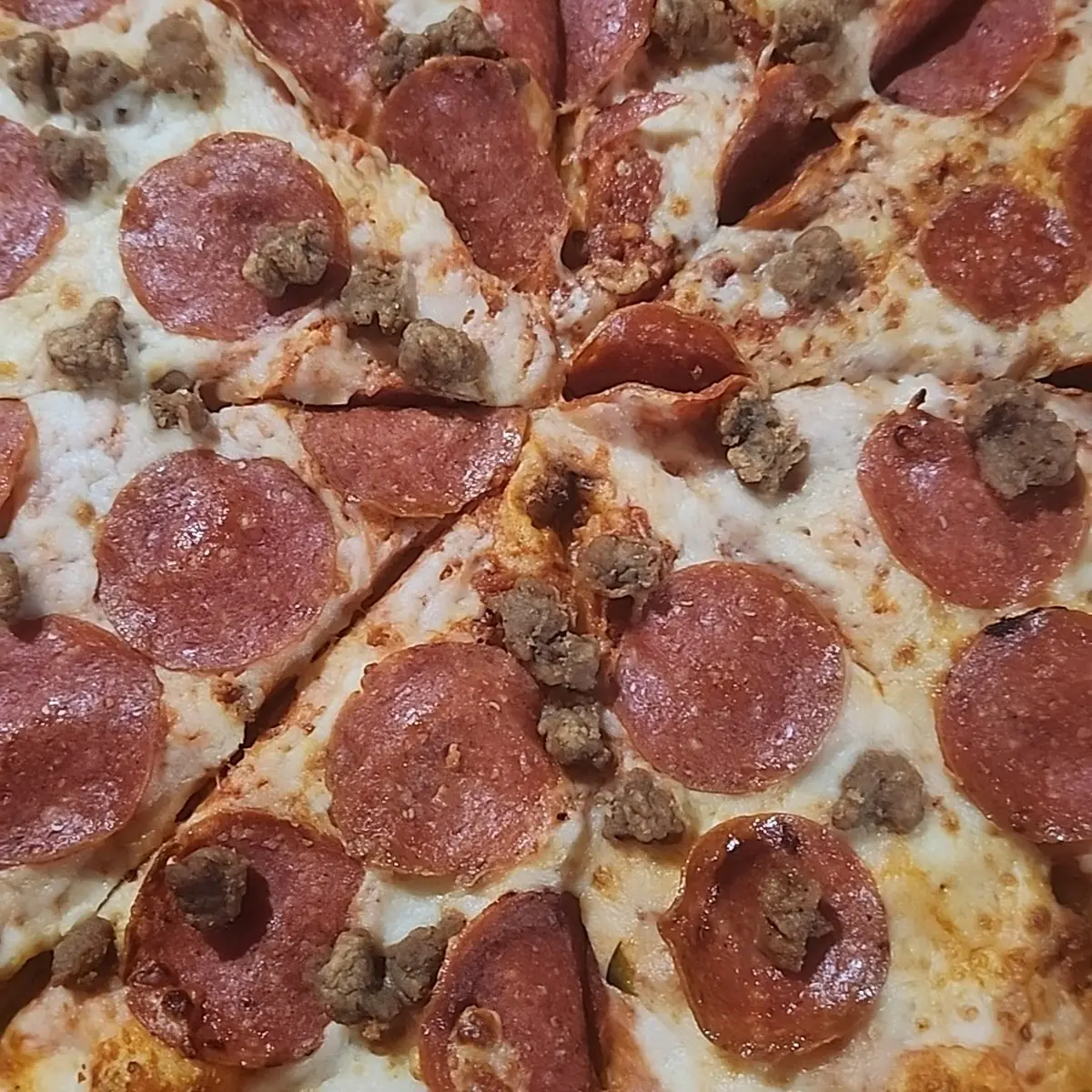 Hamburger and Pepperoni Pizza