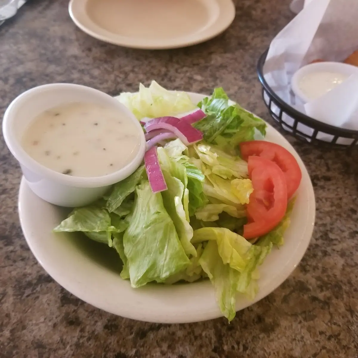 Side Salad with Creamy Italian Dressing