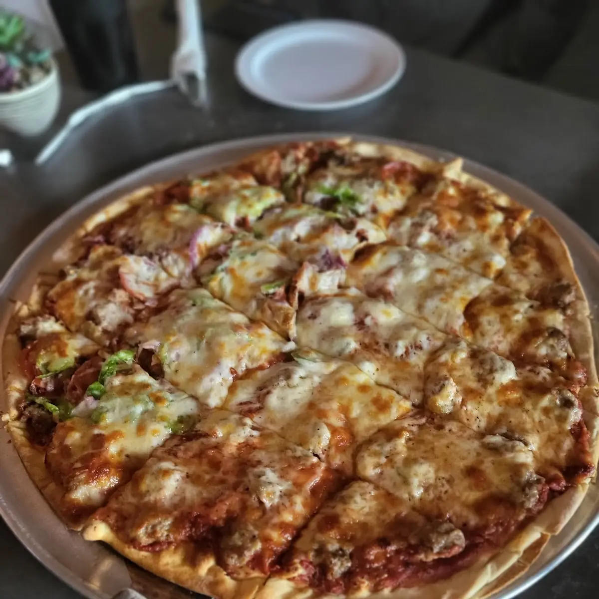 Thin Crust Half Sausage Half Special