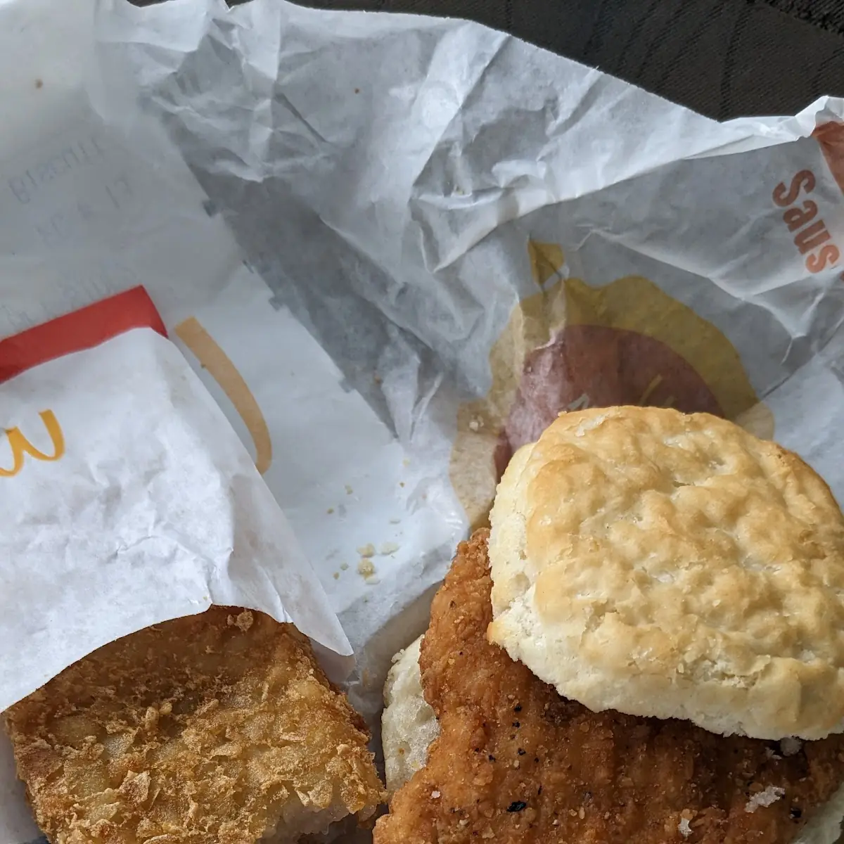 Chicken Biscuit and Hashbrown