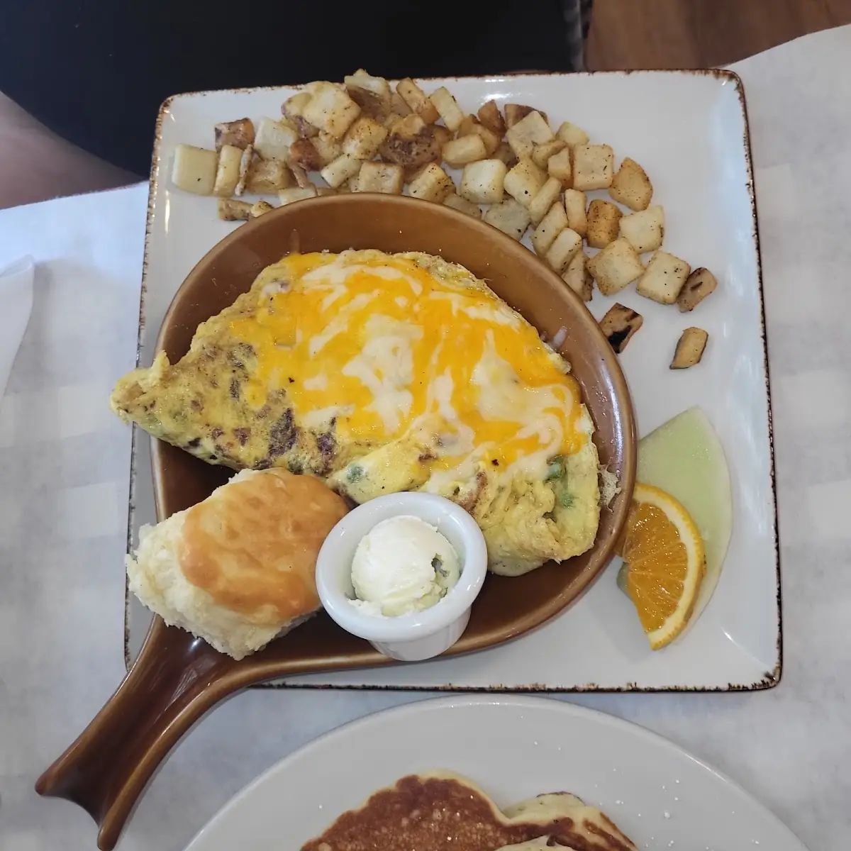 Melted Cheese Omelet with Toast