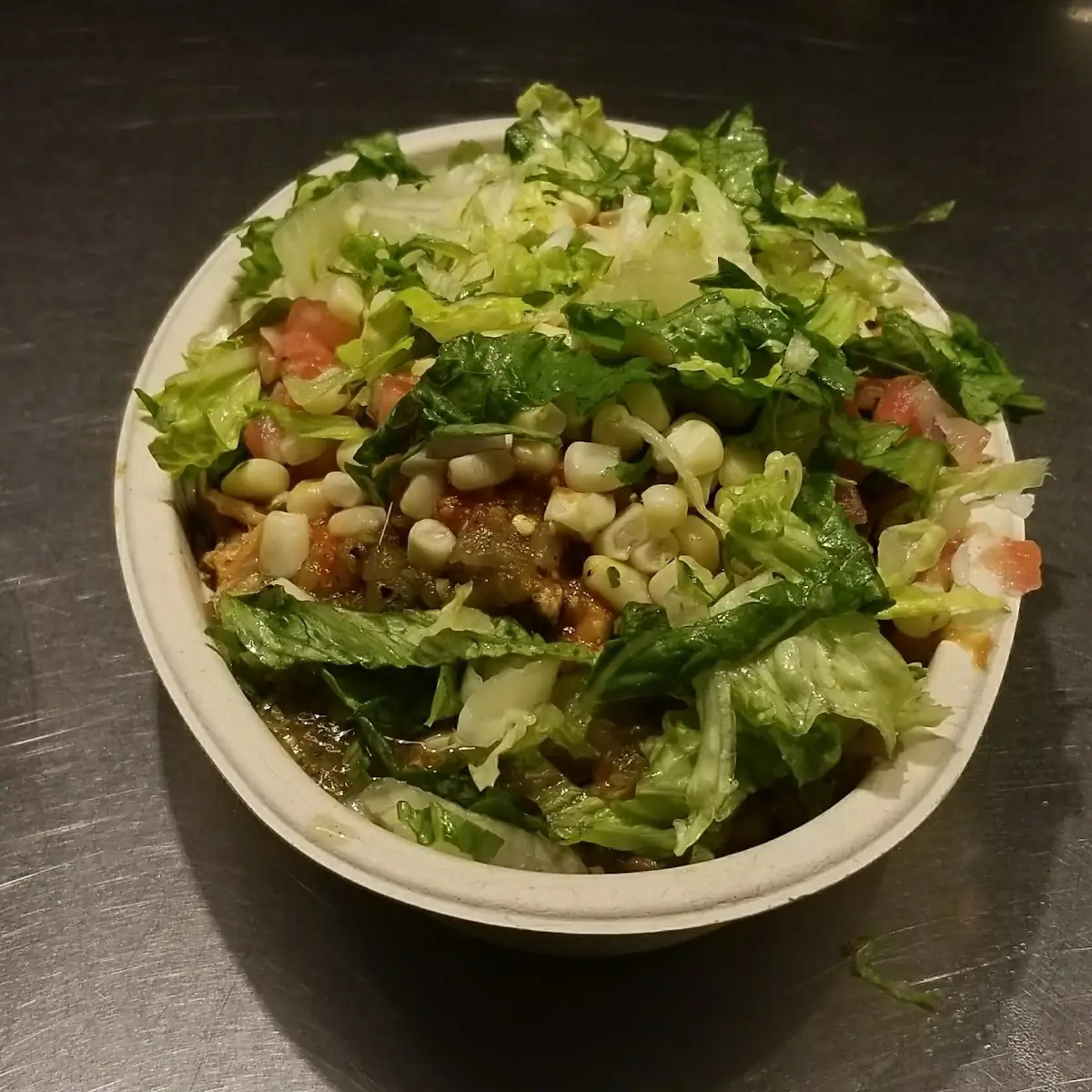 Chicken Bowl with Rice Beans Salsa and Lettuce