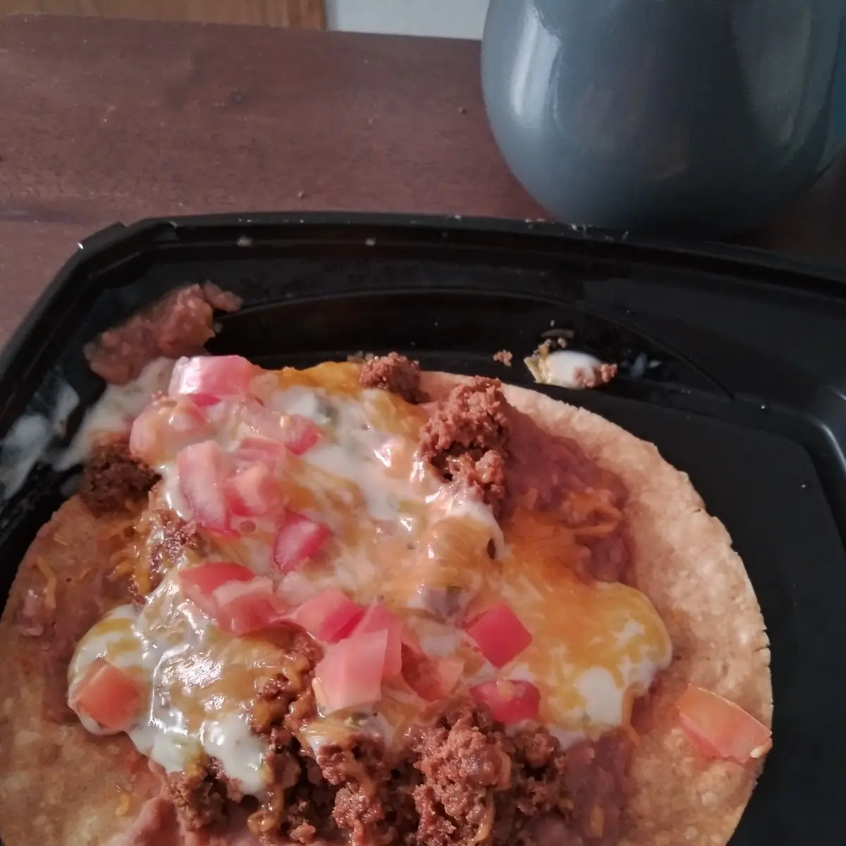 Cheesy Beef Tostada
