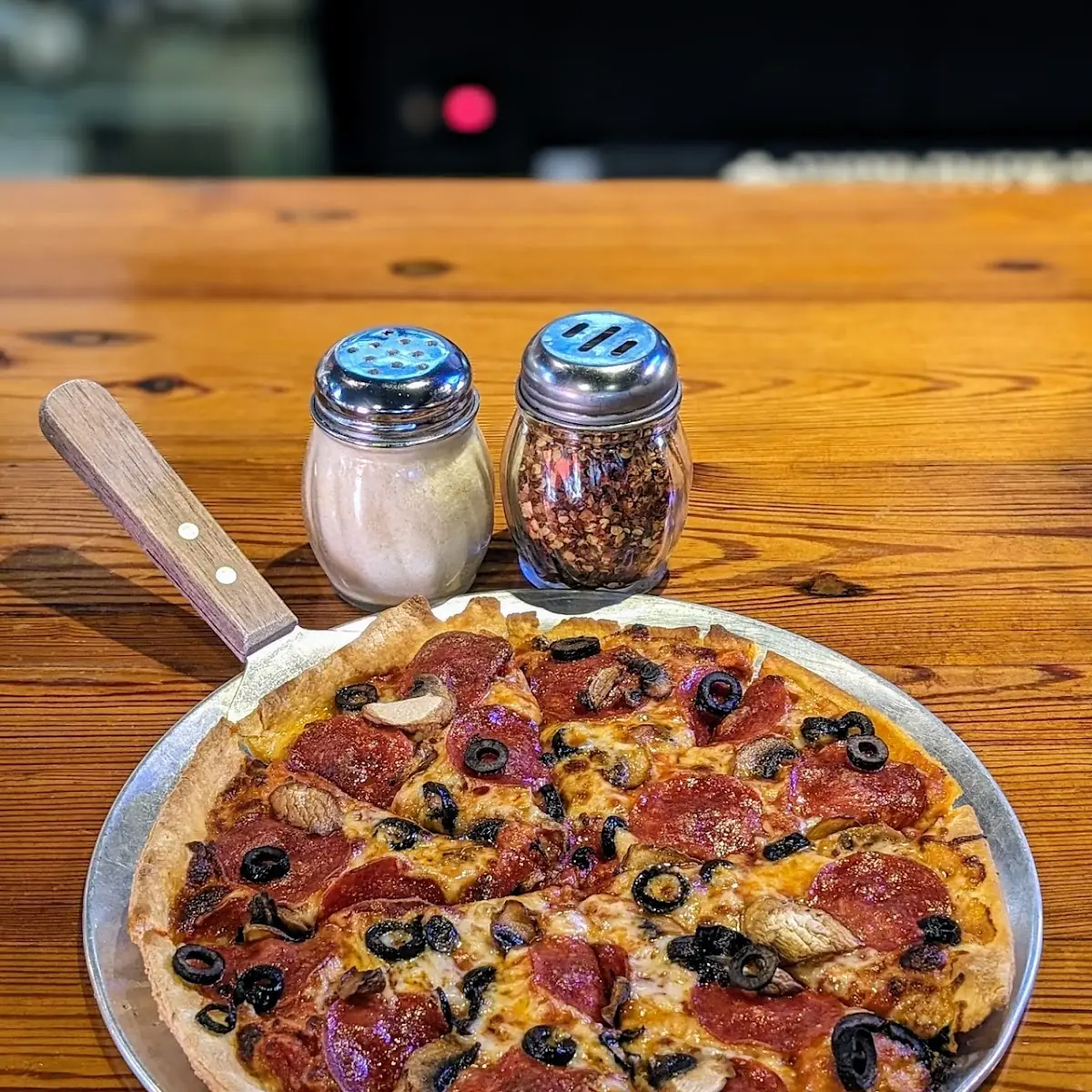Pepperoni Mushroom Black Olive Pizza