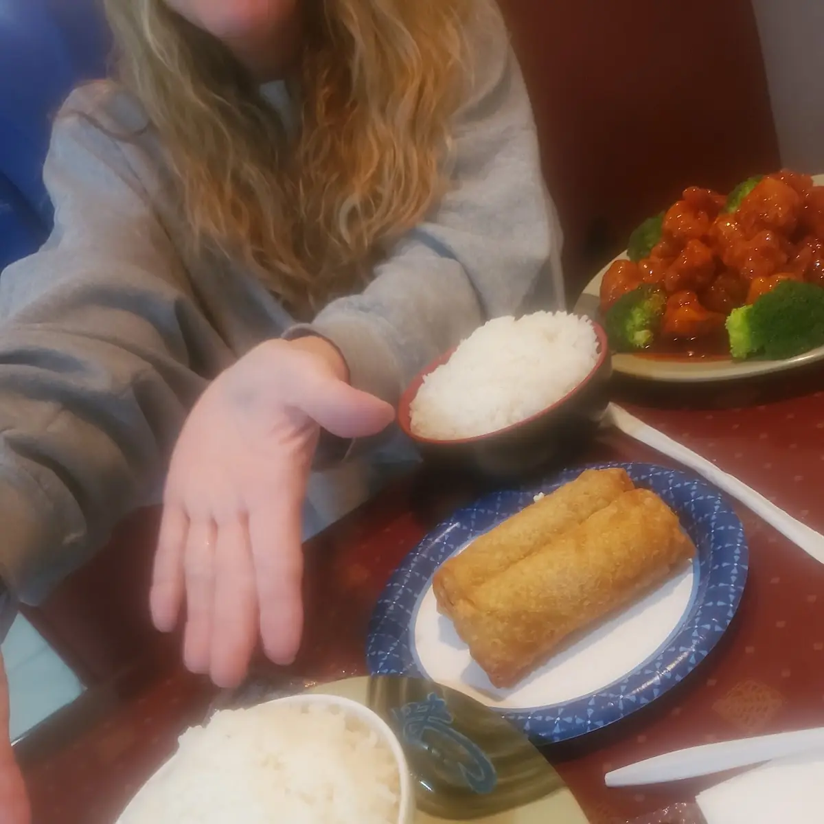 Two Egg Roll with White Rice