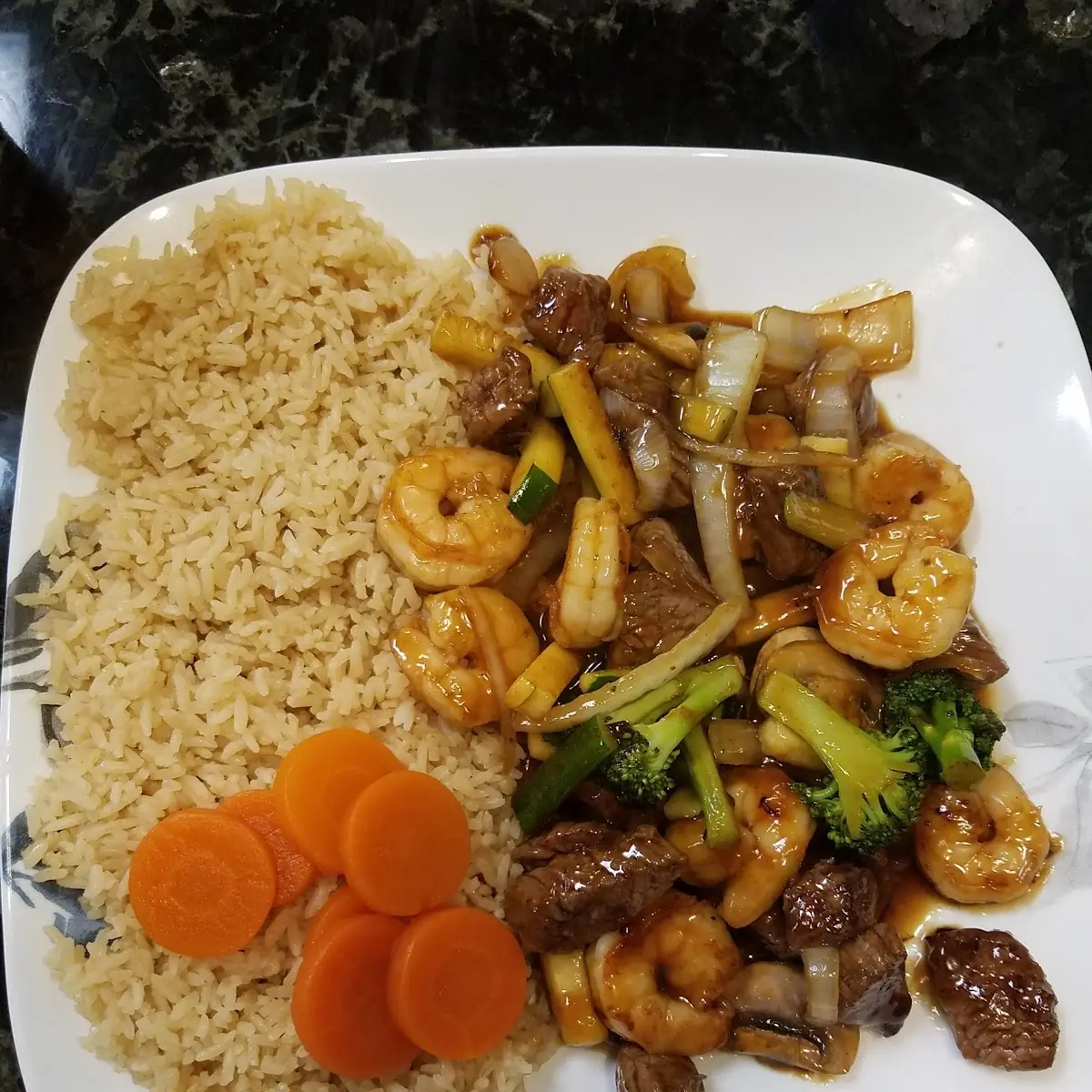 Teriyaki Shrimp and Steak