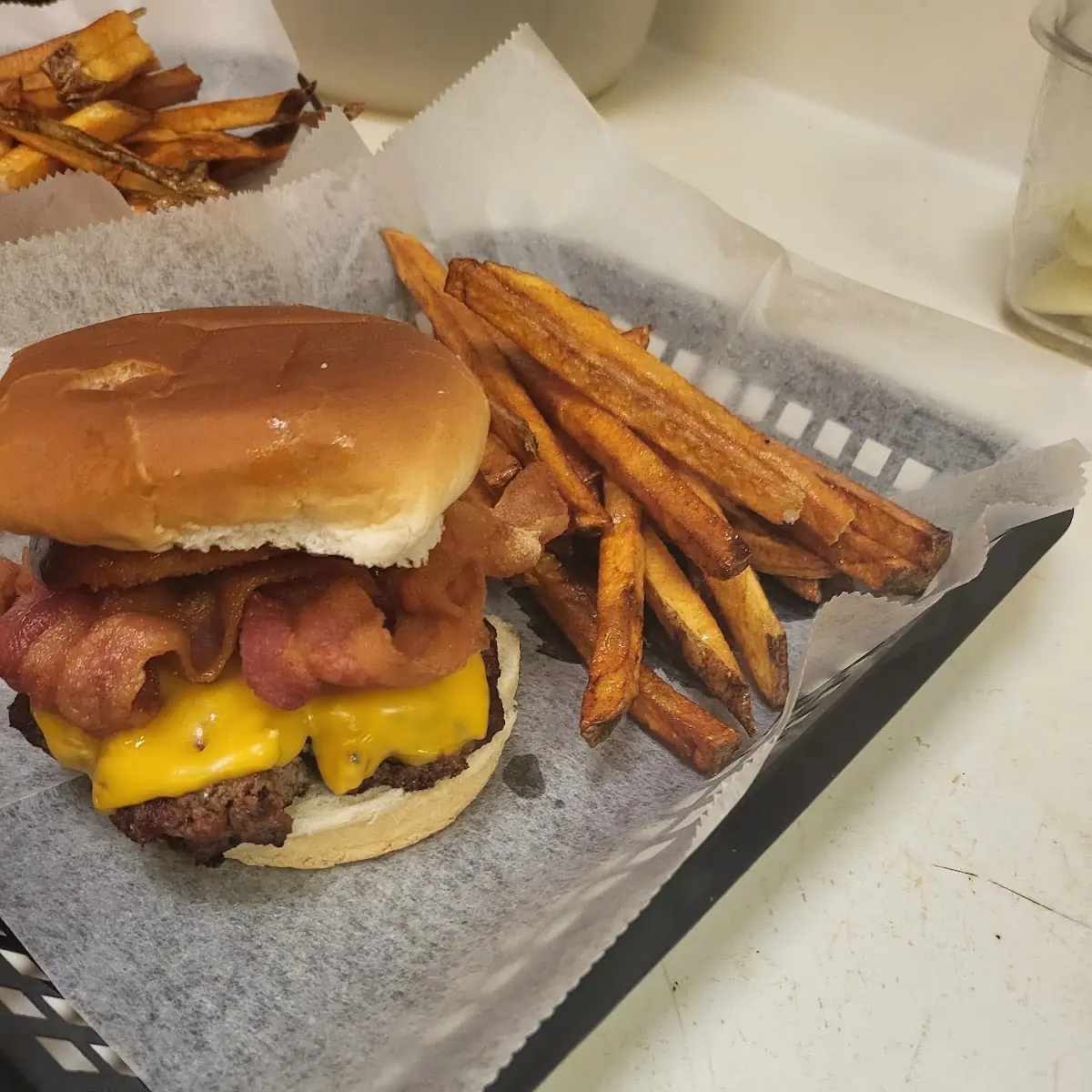 Mushroom Burger & fries