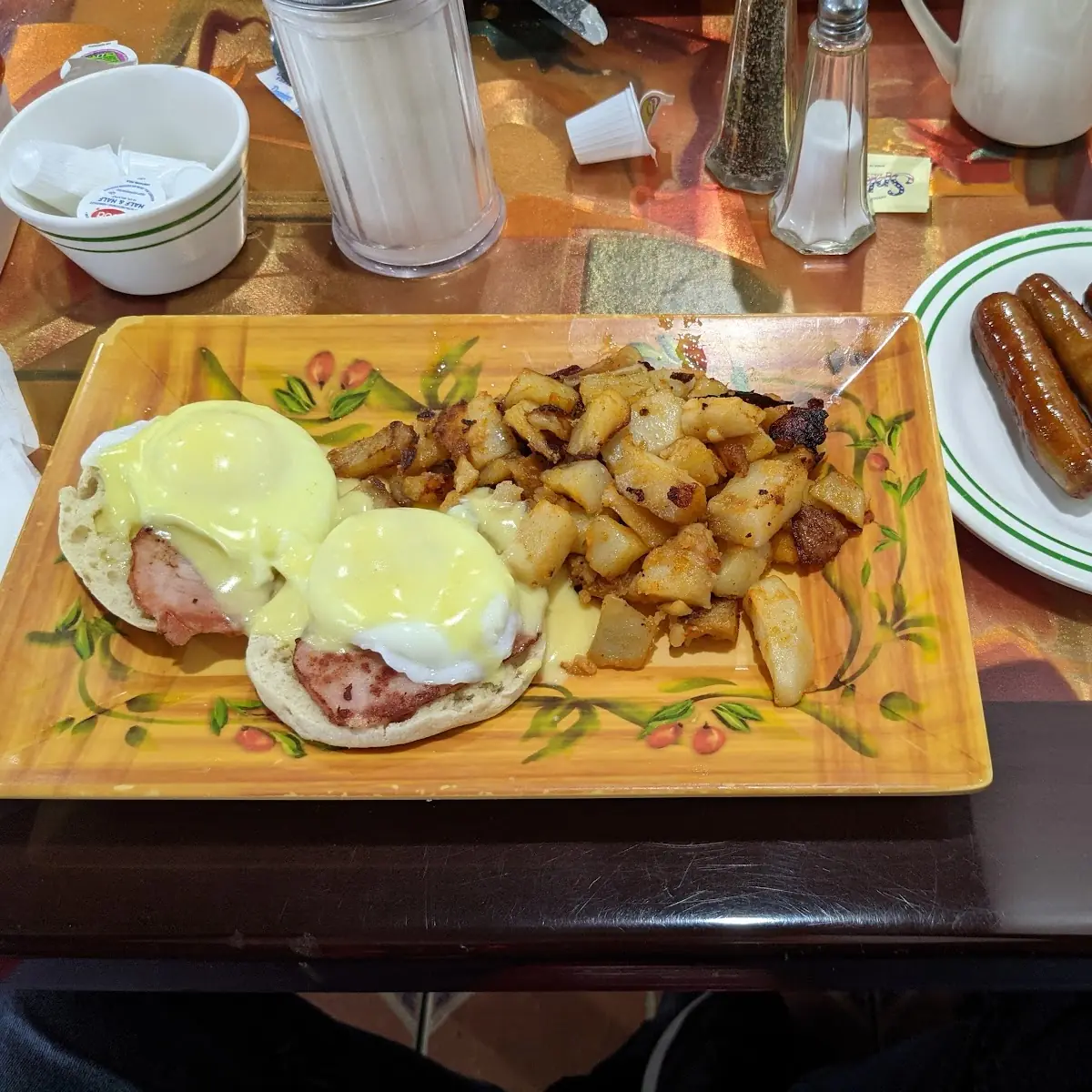 Eggs Benedict with a Side of Sausage