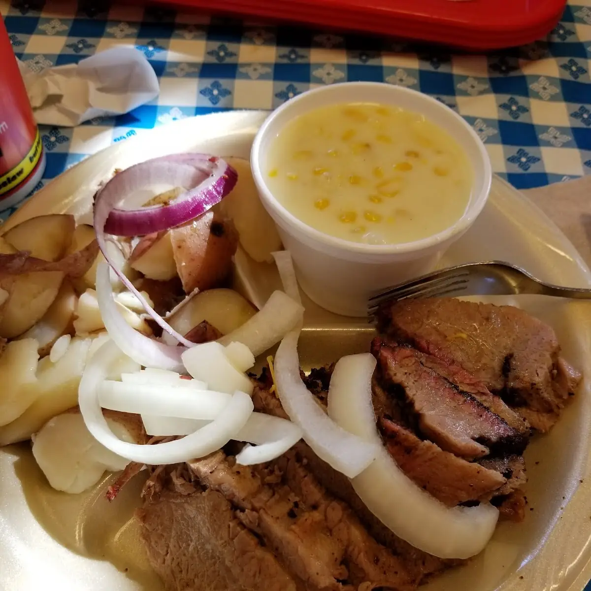 Brisket Plate with Creamed Corn
