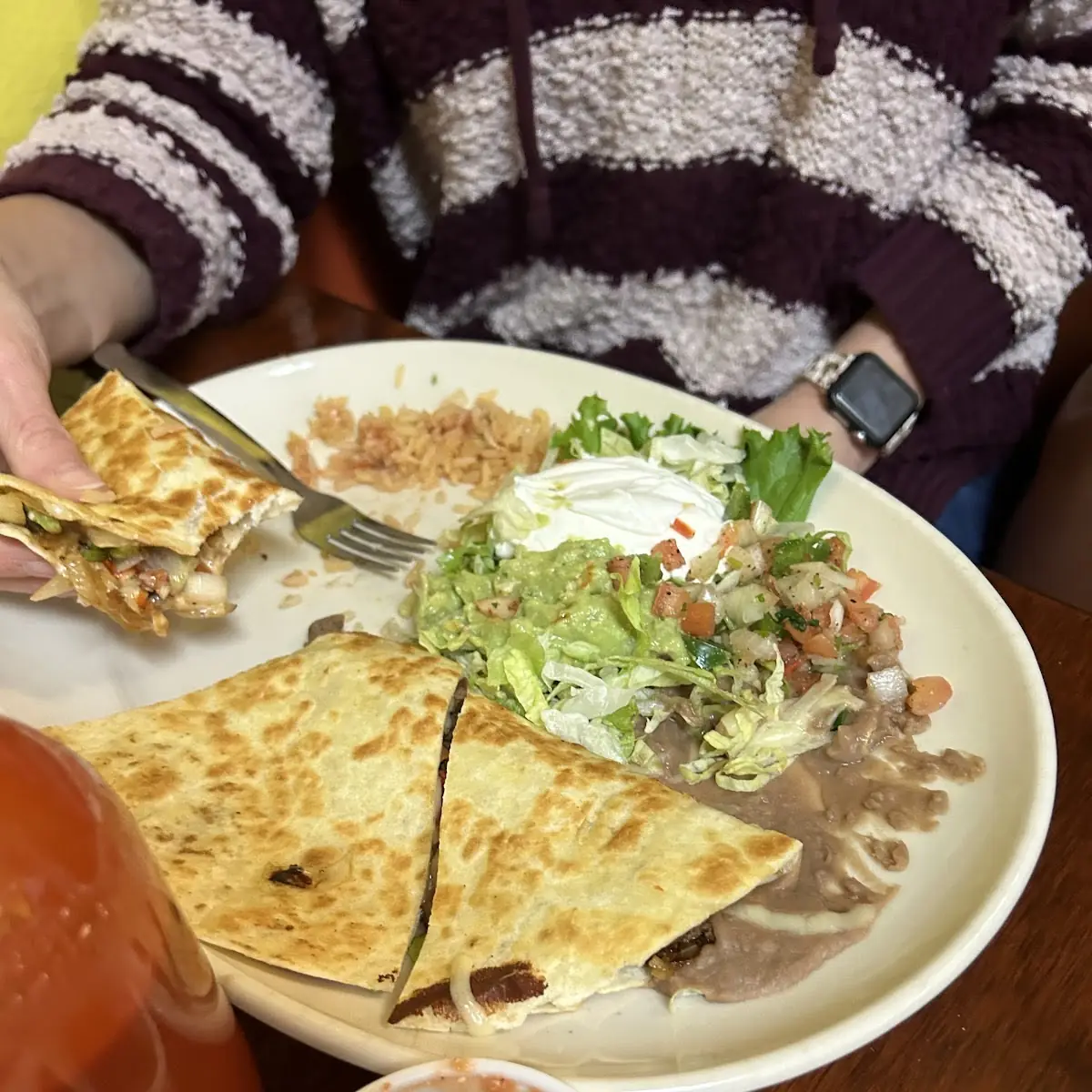 Chicken Quesadilla Taco and Salad